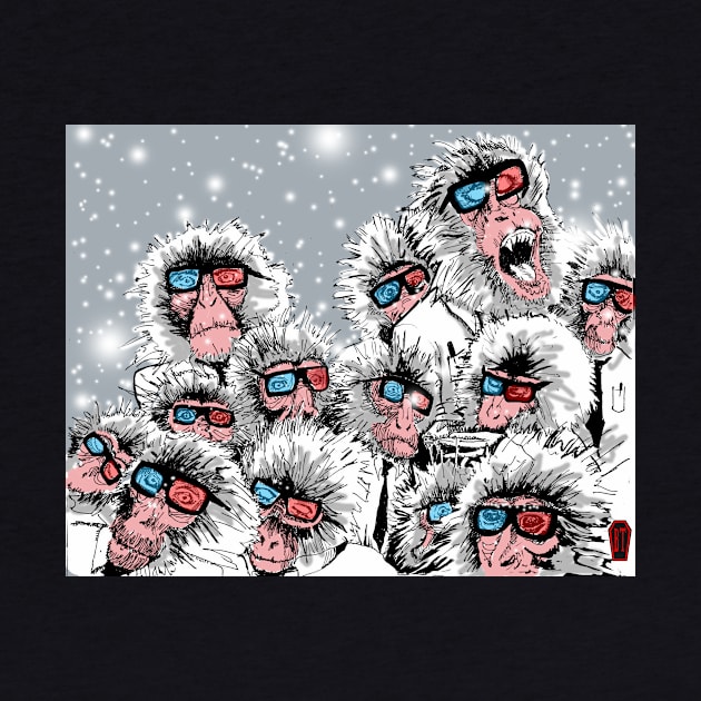 3D Snow Monkeys by IckyScrawls